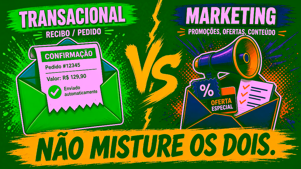 Email Transacional vs Marketing: Separe pra Não Queimar a Inbox
